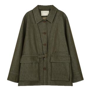 solighter 法式复古假两件工装外套女秋季2025新款显瘦宽松外套