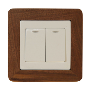 8690款实木开关保护套黑胡桃木电源插座套新中式墙贴装饰框开关贴