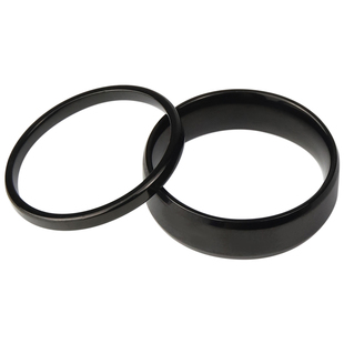 宽面素圈钛钢黑色戒指男女情侣对戒单身简约韩版个性ins冷淡风