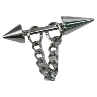 闪电猫 潮流尖锥耳骨钉钛钢耳钉耳轮钉铆钉挂链耳饰 辣妹穿刺饰品