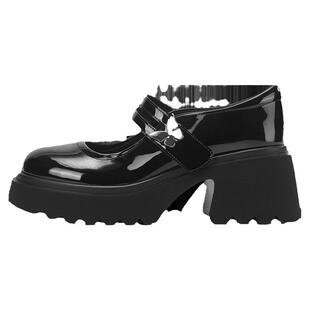 达芙妮玛丽珍女鞋2026春季新款高跟鞋黑色厚底小皮鞋女jk单鞋子女