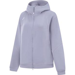 李宁丝丝轻柔卫衣女款冬季新款针织女装加绒上衣拉链遛弯运动外套