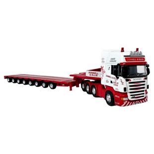 1:76斯堪尼亚卡车模型重型低装拖车半挂车装载车合金静态仿真车模