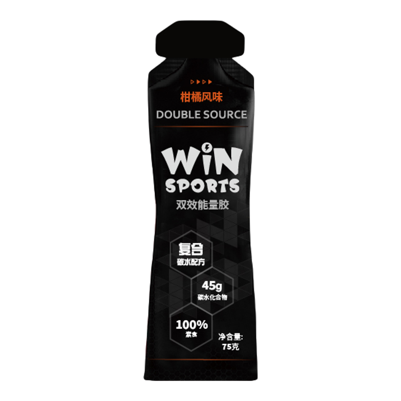 台湾WiNSPORTS双效能量胶威赢黑胶45g碳水马拉松骑行铁三运动补剂