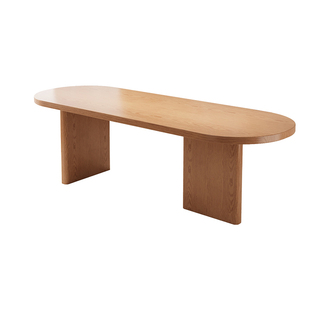 原木实木餐桌椅组合家用客厅民宿创意吃饭桌餐书桌一体办公工作台