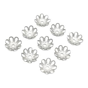 钢本diy饰品不锈钢配件7mm镂空花托花帽手链项链串珠钛钢手工材料