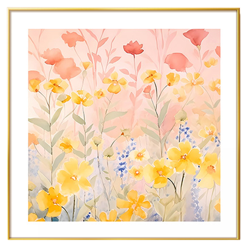 奶油风餐厅装饰画花卉原木风挂画
