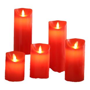 红色仿真摇摆充电led电子蜡烛灯婚庆演出家用年货烛光春节装饰灯
