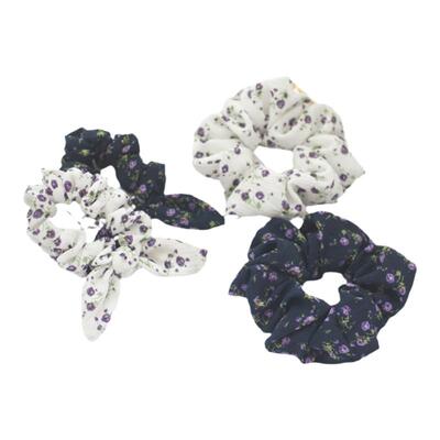 ins法式风紫色兔耳朵皮筋大肠圈