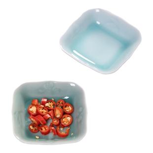 瓯江龙泉青瓷饭碗四君子系列家用小碗中式创意汤碗蘸料碟醋碟陶瓷