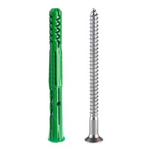 橱星多索绿色尼龙膨胀管空心砖专用加长膨胀塞万能膨胀螺丝带盖帽