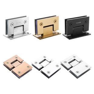 加厚304不锈钢90度浴室淋浴房合页哑黑玻璃门夹铰链180度折页平开