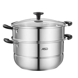 爱仕达蒸锅不锈钢锅多层家用双层燃气电磁炉通用26/28CM蒸馒头锅