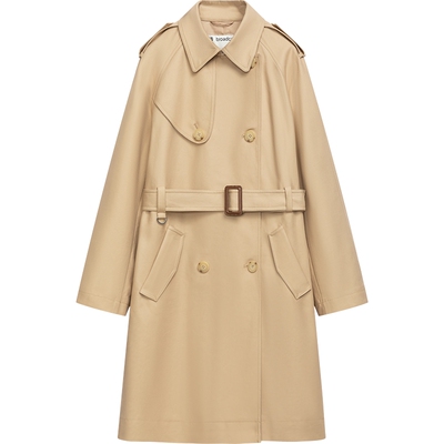 【播奥莱】播卡其色风衣外套女商场同款气质大衣BDR1FD0101