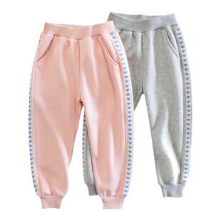 27home品牌童装长裤子秋冬儿童中小童加绒运动裤爱心女童卫裤春秋