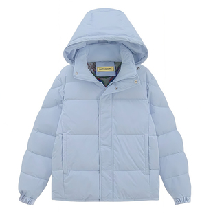 2025冬季新款韩版中戏奶绿羽绒服女短款小个子加厚连帽面包服外套