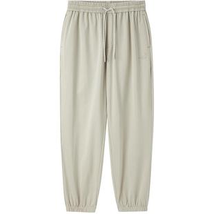 【重磅】太平鸟男装休闲裤针织夏季纯色男士锥形束脚运动裤薄款潮