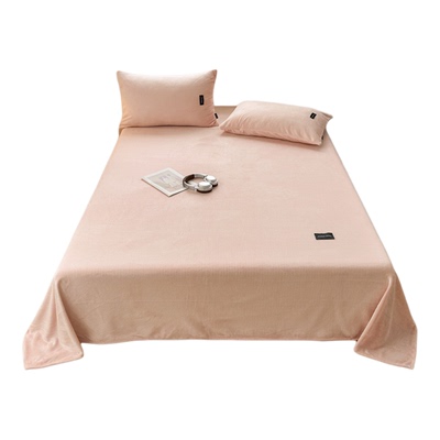 A类牛奶绒床单床笠单件