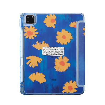 小黄花iPad笔槽三折亚克力壳