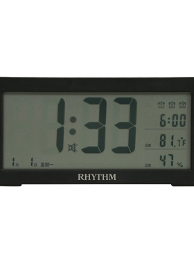 RHYTHM双效温湿度计静音台钟