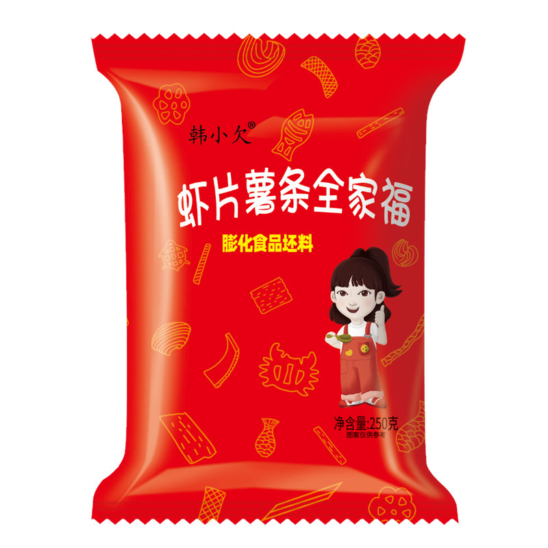 韩小欠自己炸多合一彩色油炸大虾片零食休闲小吃膨化食品年货