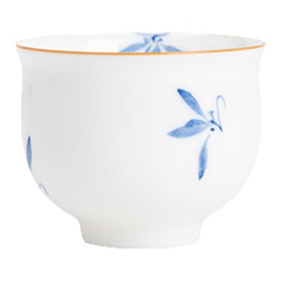 圭隐堂手绘蝴蝶兰花功夫茶杯