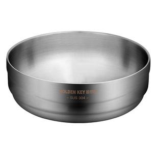 金钥匙加厚304不锈钢碗家用拉面碗成人饭碗儿童碗隔热大碗防烫