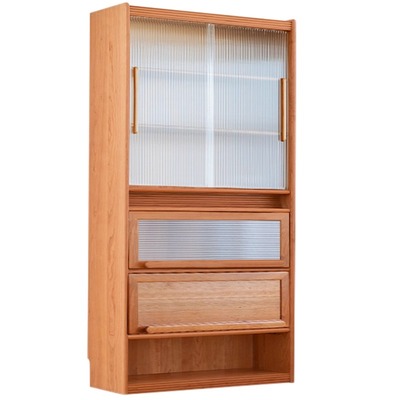 樱桃木实木整墙组合书柜