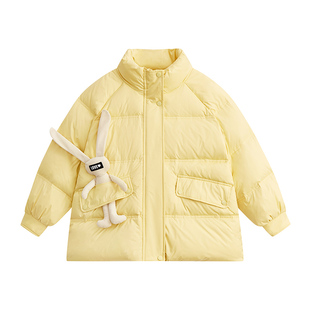 【95绒】2025冬新款女童羽绒服加厚中大儿童装甜美洋气时髦黄