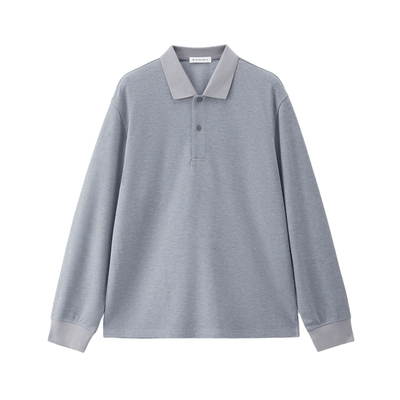 Giordano长袖纯色POLO衫宽松