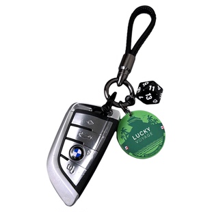 好运航行皮绳挂饰陶瓷筹码骰子汽车钥匙扣高级挂件 lucky情侣礼品