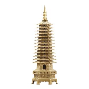 文峰塔文昌塔摆件13层的纯黄铜9层九层十三层书房桌宝塔学生礼物
