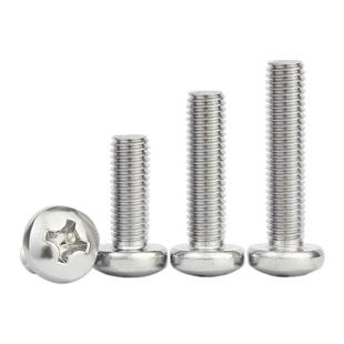 304不锈钢十字圆头螺丝钉加长盘头螺栓开关插座机螺钉M2.5M3M4M5