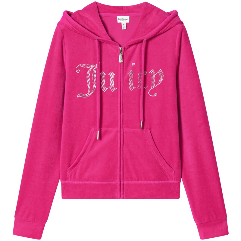 【云棉天鹅绒】Juicy Couture橘滋外套女26秋冬新款烫钻连帽上衣