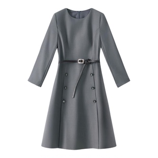 巨好看的早秋连衣裙高级感通勤知性中袖新款职业女装气质干练