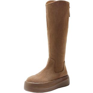 百丽女靴厚底高长骑士弹力靴冬季新款显瘦瘦靴长筒靴子B2822DG5