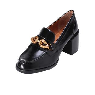 【自营】Tory Burch/汤丽柏琦（清仓）女士TB马头装饰粗跟乐福鞋