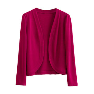 夏季流行冰丝薄外套短款长袖小外搭配裙子洋气开衫修身显瘦防晒衣