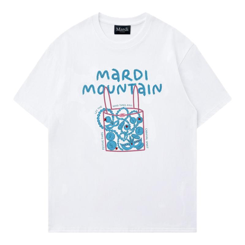 官方授权 Mardi Mountain韩国正品2026春夏款黑白纯棉短袖女t恤