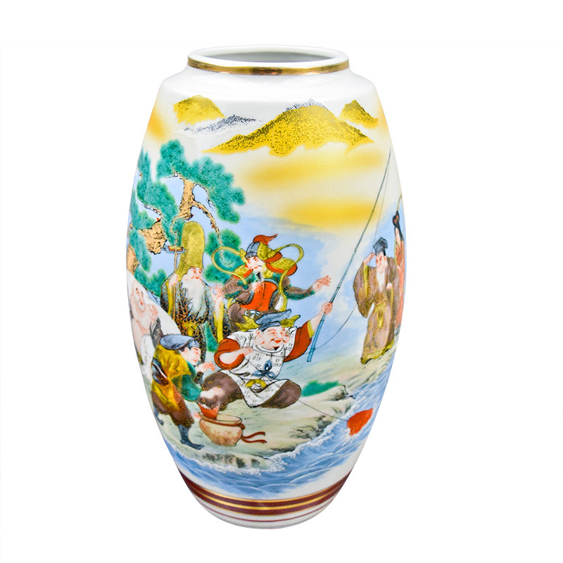 九谷烧日式风七福神插花装饰品