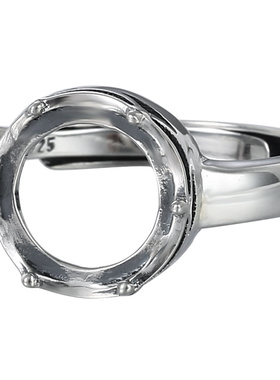 皇冠奢金轩男女纯银复古戒指空托