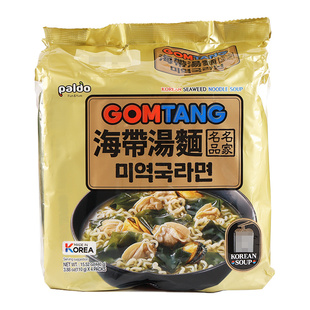 韩国进口paldo八道牛骨汤味海带汤面裙带菜拉面速食煮泡面方便面