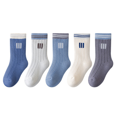 儿童袜秋冬款纯棉运动防臭中筒袜