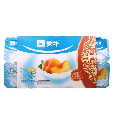 蒙牛八连杯酸牛奶黄桃16杯100g