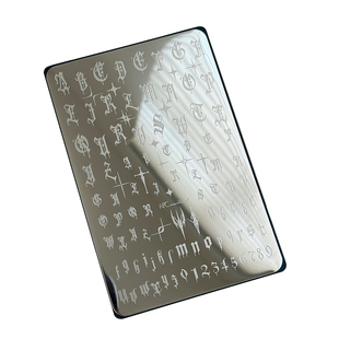 NPC设计*哥特残卷萝莉*蕾丝星芒英文印花字母钢板转印章美甲工具