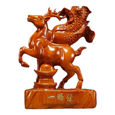 花梨木梅花鹿客厅装饰工艺品摆件