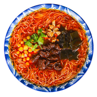 八品开元四川特产正宗绵阳米粉牛肉肥肠鸡肉红油细米线245g*7袋装