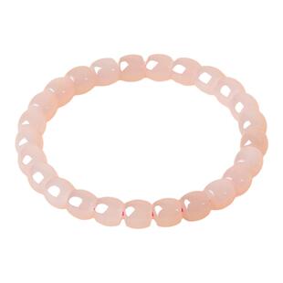 凤飞凰和田玉藕粉直切手串女款天然玉石手链女士老型珠桶珠送女友