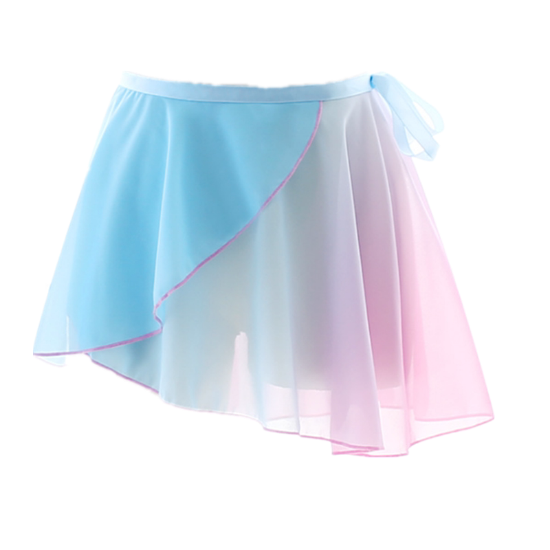 渐变色一片式系带体操裙练功服