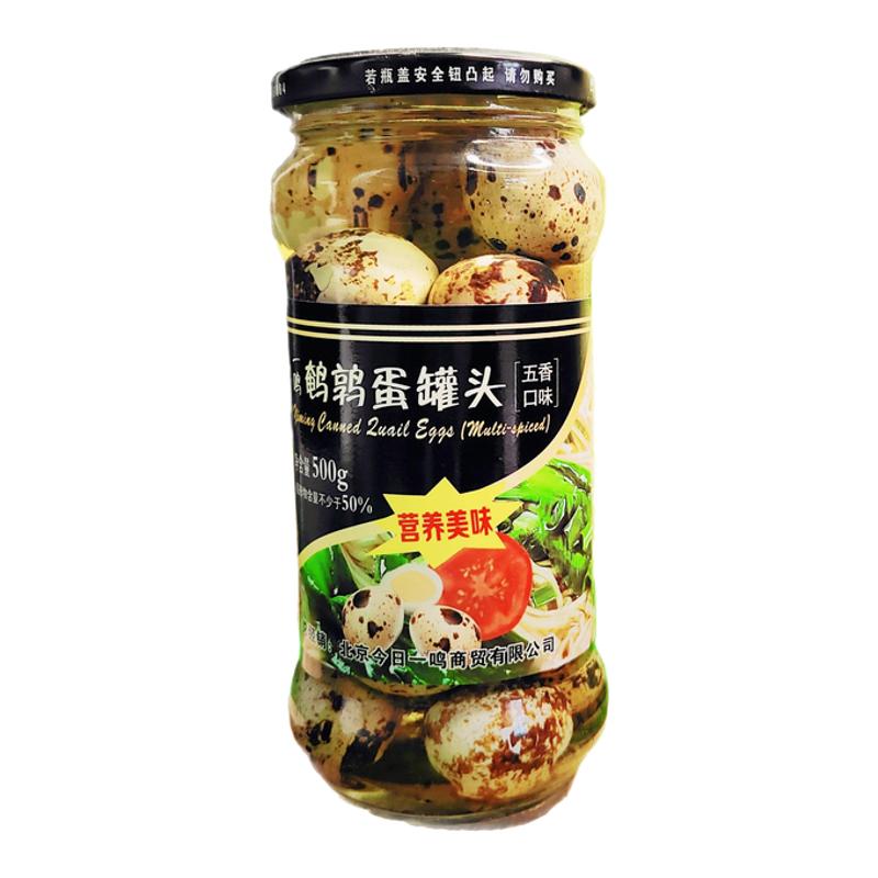 一鸣五香味鹌鹑蛋罐头500g/茶叶蛋/卤蛋